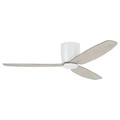 Seacliff Indoor / Outdoor DC Hugger Ceiling Fan with Remote, 132cm/52", White / Gessami Oak