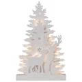 Fauna LED Light Up Wooden Christmas Ornament, White