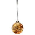 Glow LED Light Up Glass Christmas Bauble, Amber
