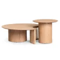 Ellalong Wooden 2 Piece Nesting Coffee Table Set, Natural