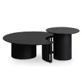 Ellalong Wooden 2 Piece Nesting Coffee Table Set, Black
