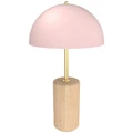 Blaire Timber & Metal Table Lamp, Pink