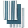 Selkirk Organic Cotton 3 Piece Tea Towel Set, Blue Stripe