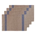 Conner Jute Placemat, Pack of 4, Natural / Navy