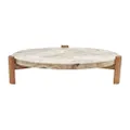 Isabella Marble Round Serving Board on Timber Stand
