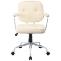 Louise Faux Leather Office Chair, Beige / White