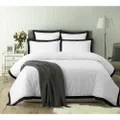 Accessorize Hotel Deluxe Cotton Tailored Quilt Cover Set, Queen, White / Black