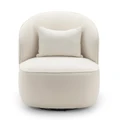 Zuri Boucle Fabric Swivel Lounge Chair, Cream