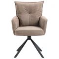 Rowan Corduroy Fabric Swivel Dining Chair, Set of 2, Brown