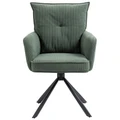 Rowan Corduroy Fabric Swivel Dining Chair, Set of 2, Green