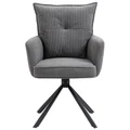 Rowan Corduroy Fabric Swivel Dining Chair, Set of 2, Grey