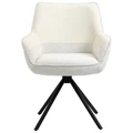Cruz Leather & Fabric Swivel Dining Chair, Set of 2, Beige