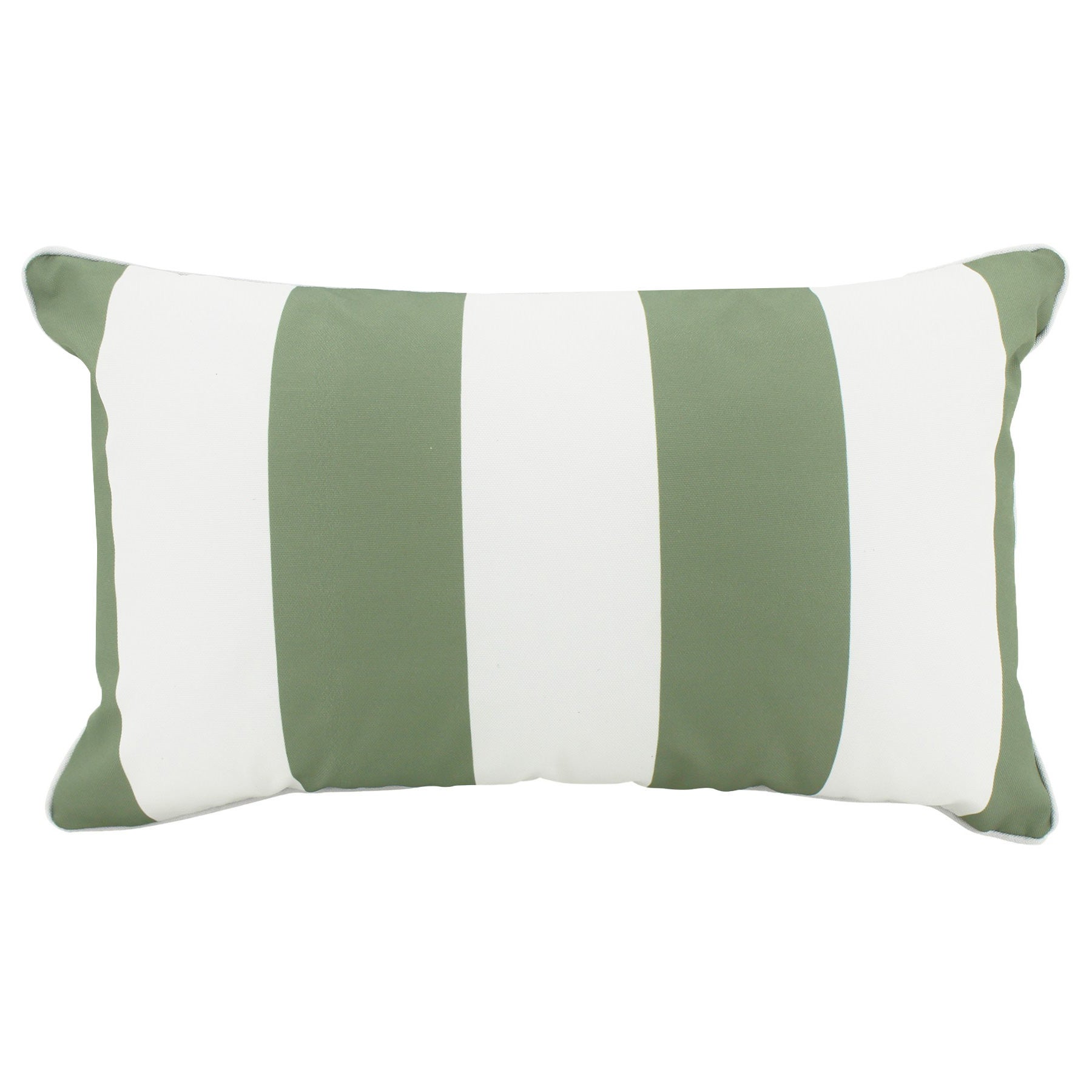 Minell Stripe Outdoor Lumbar Cushion, Olive