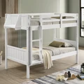 Seastar Wooden Bunk Bed with Hanging Shelf, Single