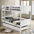 Seastar Wooden Bunk Bed with Hanging Shelf & Trundle, Single