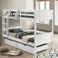 Seastar Wooden Bunk Bed with Hanging Shelf & Drawers, Single