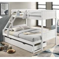 Seastar Wooden Bunk Bed with Hanging Shelf & Single Trundle, Trio