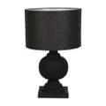 Coach Timber Base Table Lamp, Black / Black