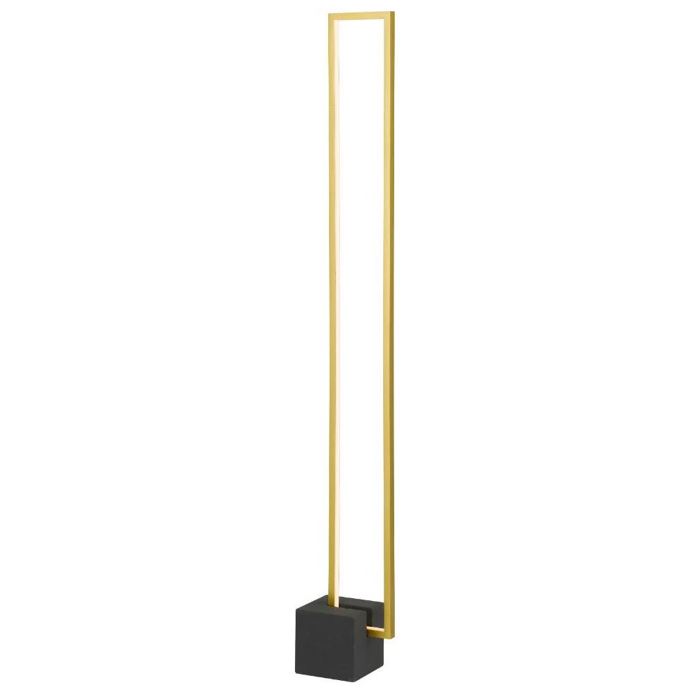 Modric Concrete & Metal Dimmable LED Floor Lamp, Gold / Black