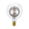 Eglo G125 Dimmable LED Filament Bulb, E27, 2W, 2000K, Clear / Black