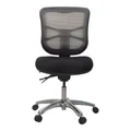 Buro Metro Mesh Back Fabric Office Chair, Aluminium Base, Black