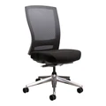Buro Mentor Mesh Back Fabric Office Chair, Aluminium Base, Black