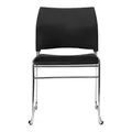 Buro Maxim Vinyl & Metal Sled Client Chair, Black / Chrome