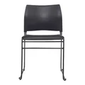 Buro Maxim Vinyl & Metal Sled Client Chair, Black