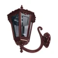 Chester Italian Made IP43 Exterior Up Wall Lantern, Style B, Large, Burgundy