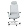 Beulah Mesh Fabric Office Chair, Cloud Grey / White