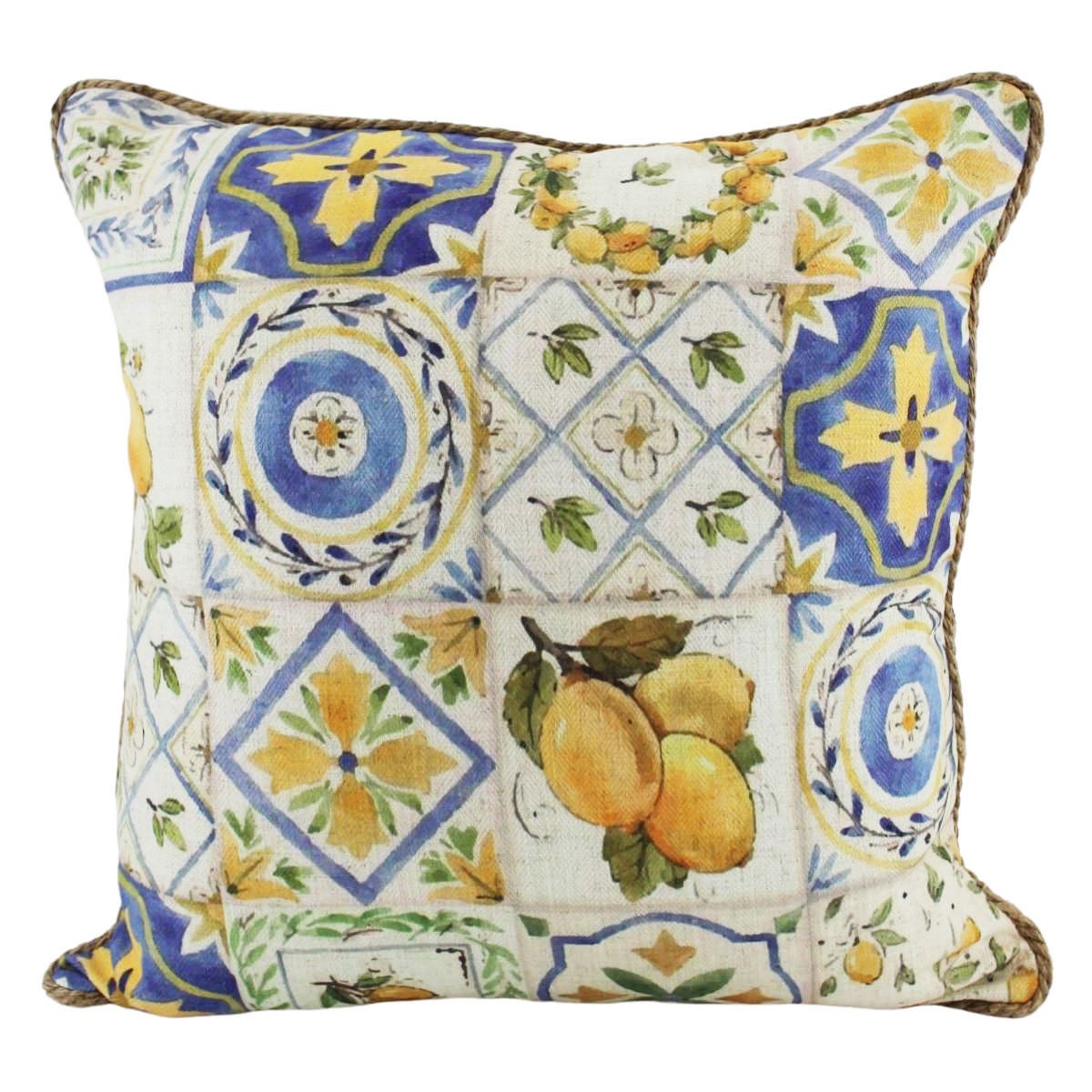 Lemon Tile Linen Scatter Cushion