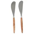Fetuna Stainless Steel Spreader, Timber Handle, Set of 2