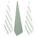 Fassel Cotton Teal Towel Set, Pack of 3, Sage Stripe