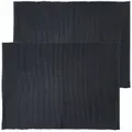 Une Cotton Placemat, Set of 2, Black