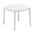 Doga Italian Made Commercial Grade Stackable Indoor / Outdoor Round Coffee Table, 50cm, White