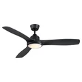Raptor DC Ceiling Fan with Dimmable CCT LED Light, 130cm/52", Black