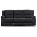 Oberon Rhino Fabric Manual Recliner Sofa, 3 Seater, Onyx