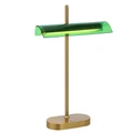 Lyman Dimmable LED Touch Bankers Lamp, Antique Gold / Green