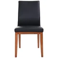 Montano Leather Dining Chair, Black / Blackwood