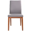 Montano Leather Dining Chair, Mid Grey / Blackwood