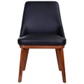 Mycoros Leather Dining Chair, Black / Blackwood