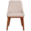 Mycoros Leather Dining Chair, Light Mocha / Blackwood