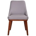 Mycoros Leather Dining Chair, Mid Grey / Blackwood