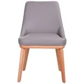 Mycoros Leather Dining Chair, Mid Grey / Natural