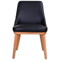 Mycoros Leather Dining Chair, Black / Wheat