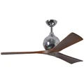 Atlas Irene-3 Commercial Grade Ceiling Fan whith Wooden Blades - Polished Chrome