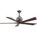 Atlas Irene-5 Commercial Grade Ceiling Fan whith Wooden Blades - Polished Chrome