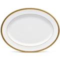 Noritake Charlotta Gold Microwave Safe Fine Porcelain Oval Platter