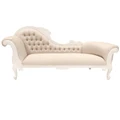 Paris Hand Crafted Solid Mahogany Left Hand Facing Chaise, White