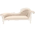 Paris Hand Crafted Solid Mahogany Right Hand Facing Chaise, White